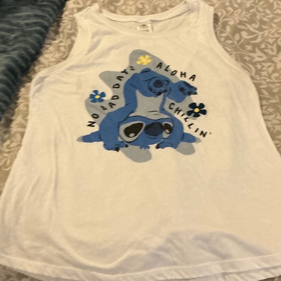 Disney Tops - Disney Stitch tank top. Disney parks. Embroidered flowers.